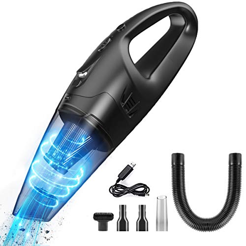 Hand Vacuum Cordless Rechargeable, Leyeet 5KPA Wet Dry Hand Held Vacuum Cordless with LED Lighting, Quick Charge Portable Vacuum Cleaner for Car/Home/Pet Hair Cleaning (Upgraded Version)