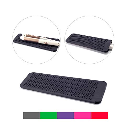 ZAXOP Resistant Silicone Mat Pouch for Flat Iron, Curling Iron,Hot Hair Tools (Black)