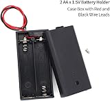 GTIWUNG 7Pcs 2AA Battery Holder with Switch and Case Leads 2x1.5V 3V view 4