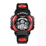 Kingfansion Waterproof Children Boy Digital LED Quartz Alarm Date Sports Wrist Watch