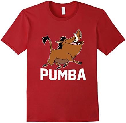 Mens Funny Pumba T-Shirt Large Cranberry