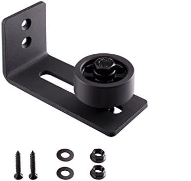 Adjustable Barn Door Floor Guide: Sliding Door Hardware, Stay Guide Roller, Smooth, Wall Mount Bottom Guide, Durable, Black Powder Coated, Floor Hardware. Great For All Barn Doors
