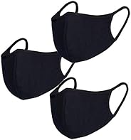 3 unids / pack máscara negra a prueba de viento a prueba de polvo máscaras transpirables reutilizables lavadas para deportes al aire libre media cara orejeras 