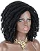 Kalyss 8 Inches Black Premium Synthetic Braidable Weaving Cuban Twist Hair Braids Wig Afro Kinky Braiding Twists Hair Wigs for Black Women,150% Density Full Thickness