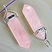 PANGEM Gemstone Six Pyramid Healing Chakra Pendant 1.6" More Material Offer (pink quartz)