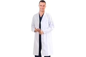 Lab Coat for Men & Women Doctor Jacket Long Sleeve Scientist School Career Day Dental Coat