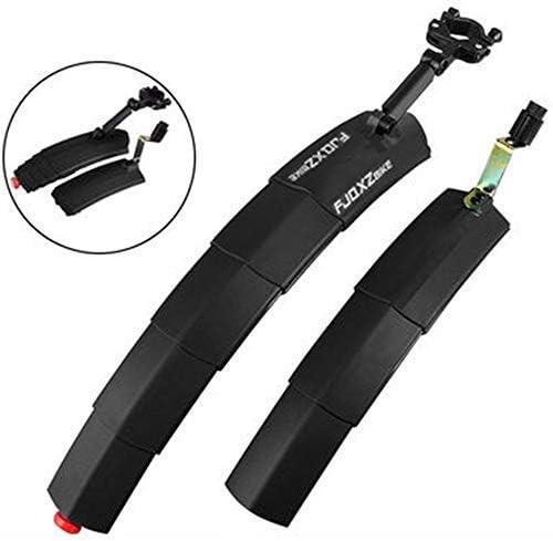 fjqxz Stretchable Bike Fender Bicycle Fender with Taillight Mud Guarder for Mountain Bike Cycling Bicycle -Black