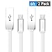 Micro USB Cable, Rywell (2Pack 6Ft) High Speed and Sync Charging Cords for Android Devices,Samsung,Sony,HTC,Motorola and More-(Stylish White)