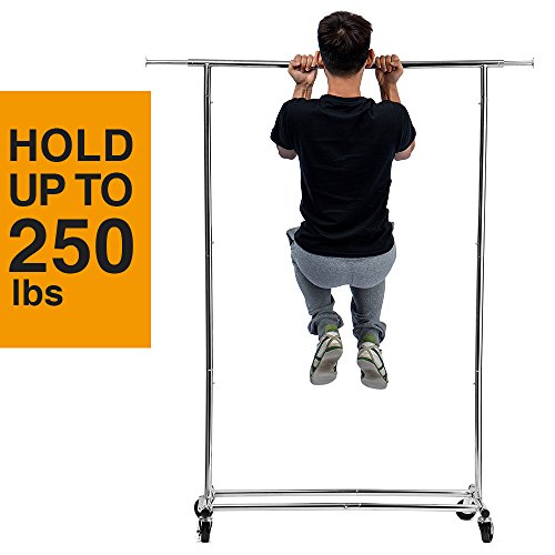image for HOUSE DAY Portable Clothing Garment Rack Heavy Duty Rolling Clothes Ra