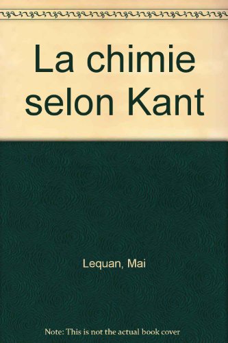 La  chimie selon Kant