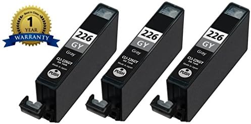3 Pack Elite Supplies ® Compatible Inkjet Cartridge Replacement for CLI-226, Canon CLI-226GY Gray, Works With Canon PIXMA MG6120, PIXMA MG6220, Canon PIXMA MG8120, Canon PIXMA MG8120B, Canon PIXMA MG8220 (3 Gray)