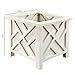 Miles Kimball 329156 Chippendale Planter Box, Plant Holder for Patio and Lawn, 14 ¾” sq. x 13 ¼ H Overall, White
