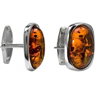 Bernstein Sterling Silber Oval Manschettenknopfe Noda Amazon De