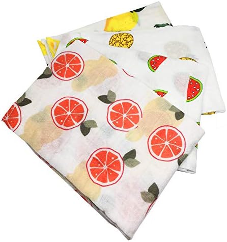 Fuitopia Set of 4 Cotton/Bamboo Ultrasoft Muslin Squares