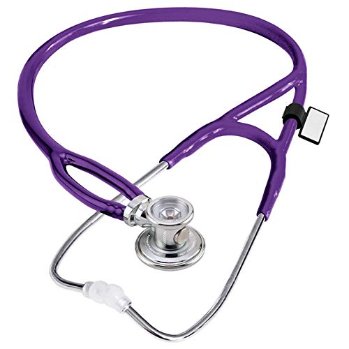 MDF Instruments, Sprague-XRedesigned Sprague Rappaport Stethoscope with Adult, Pediatric, and Infant convertible chestpiece, Purple Tube, MDF767X-08