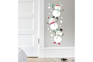 Paper Riot Co. Build Your Own Snowman Christmas Holiday Wall Stickers Removable Adhesive for Classroom Kids Room Nursery Bedroom Home Decor 87 Count Decals