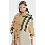 VIVIAN & VINCENT Women's Plaid Blanket Winter Scarf Warm Wrap Oversized Shawl Cape VIVIAN & VINCENT Women's Plaid Blanket Winter Scarf Warm Wrap Oversized Shawl Cape