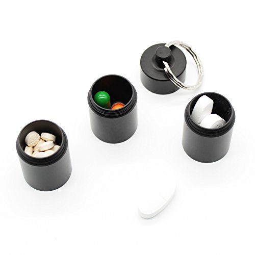 PPFISH Portable Daily Pill Case, 3 Compartments Aluminum Alloy