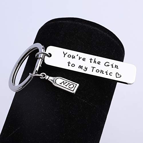 KUIYAI Best Friend Couples Keychain You're The Gin to My Tonic Gifts (Silver)