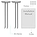 Wallniture Wine Glass Holder Stemware Rack Wall Mountable Heavy Duty Thick Wrought Iron Black 15 Inch Set of 2