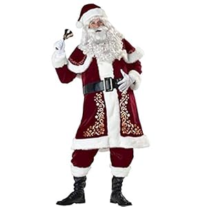ShiyiUP Disfraces de Papá Noel para Navidad Traje de Cosplay para Adultos (4XL/EU54, Hombre)