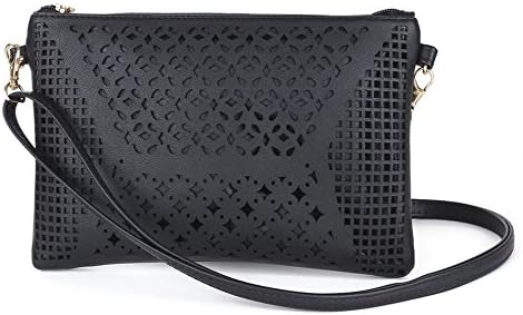 Hycurey Vintage Crossbody Bag Girls Hollow Out Shoulder Bags Sling PU Leather Handbag Small Purse