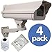 VENTECH 4 Pack Outdoor Weatherproof Heavy Duty Aluminum CCTV housing Security Surveillance Camera Housing Camera Mount Enclosure with Bracket