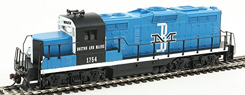 Walthers Trainline HO Scale Model EMD GP9M Standard DC Boston & Maine #1754 Train, Blue/Black/White