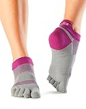 ToeSox Women's Lolo Performance 5 Toe Sport No Show Toesocks (4AM Orchid) Small