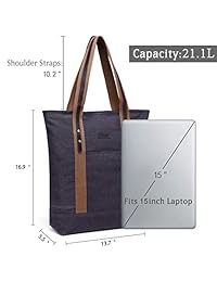 Bolso de lona de piel, Vaschy, resistente al agua, estilo vintage, grande, para mujer