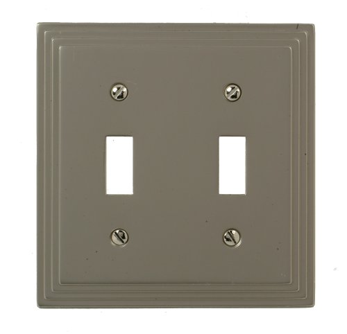 Amerelle 84TTN Steps Double Toggle Wallplate, Nickel