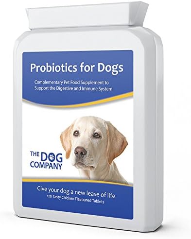 Dog Probiotics with Digestive Enzymes. Relieves Diarrhoea, Gas, Stomach Upset, Yeast Infection, Bad Breath, Leaky Gut, Colitis, IBS and Food Allergies. 120 Tablets. Made in the UK