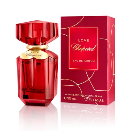 Chopard Love 50 ml – Eau de Parfum para Mujer – Fragancia Floral Especiada – Perfume con Exquisitas Notas de Seis Tipos Diferentes de Rosa, Jazmín, Mandarina y Pachulí – Botella de Cristal Rojo
