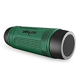 ELEGIANT Portable Bluetooth Speaker with 24-Hour Playtime, Waterproof Outdoor Wireless Speaker with 33-Foot Bluetooth Range, 4000mAh Rechargeable Battery, Flash Light, FM Radio & TF Card Slot (Green)