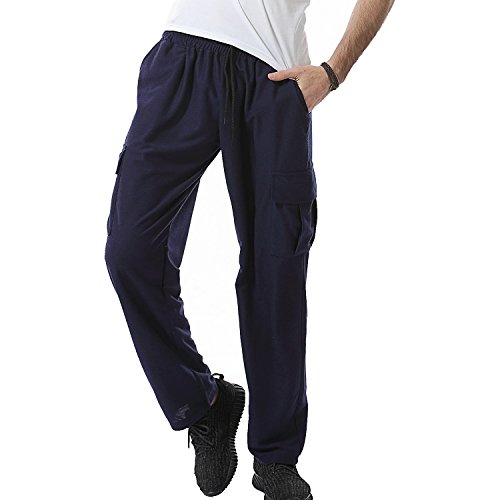 P2u men s open bottom active basic jersey cargo sweatpa…