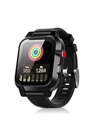 Funda impermeable para Apple Watch Generations 4, IP68, resistente al agua, a prueba de polvo, a prueba de golpes, con correa de reloj para Apple Watch de 1.732 in, color negro