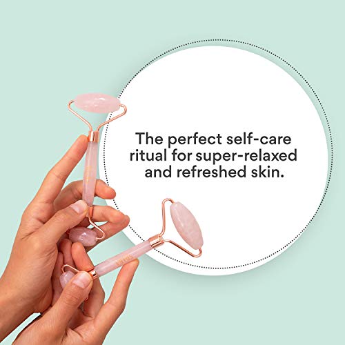 Rose Quartz Roller - Face Roller For Wrinkles, Eye Puffiness, And Sinus Pressure Relief - Rose Quartz Roller For Face - Facial Roller For Even Skin Tone - Quartz Roller - Rose Quartz Face Roller