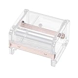 DZT1968 Desktop Tape Dispenser jagged Tape Cutter Tape Dispenser Roll Tape Holder Storage Box 10.3x9.1x7.1cm (Beige)