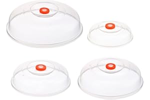 TOYVIAN Anti- Splatter Plate Cover 4pcs Microwave Oven Food Cover Microwave Splatter Proof Food Plate Cover Round Plastic Cover Guard Screen Protector