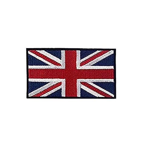 takestop® 2er Set Aufnäher Aufbügler Patch Aufbügler Fahne Cabina Italien England England Stopper Aufkleber Stoff Nein genäht