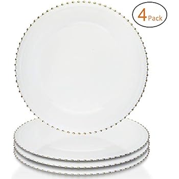 Amazon Com Elle Decor 1270495 4 Beaded Set Of 4 Charger Large 13