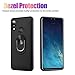 for Huawei Y9 2019 Case Heavy Duty Soft Silicone 360 Rotating Metal Ring [Fit Magnetic Car Mout] Kickstand Shockproof Protection Compatible with Huawei Y9 2019 (Black)