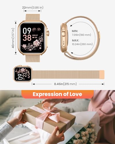 Women's Smart Watch with 100 Days of Autonomy, 1000 mAh Large Battery, 1.83 Inch Women's Smartwatch with Calls, SpO2, Heart Rate Monitor, Sleep, 120+ Sports Modes Calorie IP68 Pedometer Android iOS Rose Gold