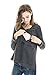 Bearsland Women's Maternity Autumn Long Sleeves Breastfeeding and Nursing Top,Black,Medium