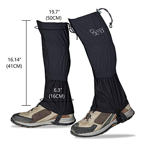 IDAND Waterproof Gaiters for Hiking Snow Gaiters Snow Leg Gaiters Snow Boot Gaiters Anti-Tear Oxford Fabric Outdoor Waterproof Snow Shoes for Outdoor Hiking Walking Hunting Climbing Mountain (Black)