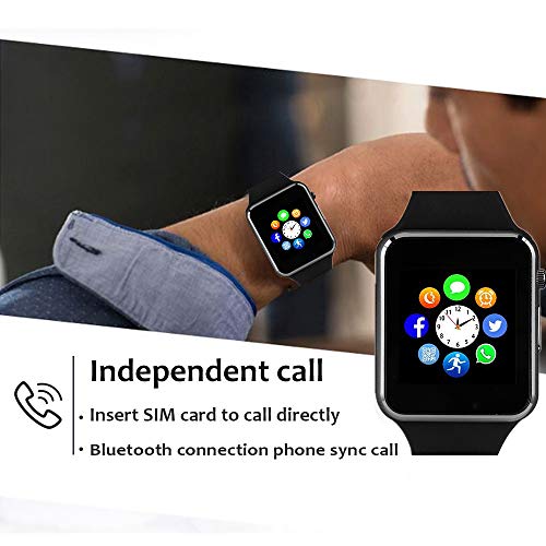 Smart Watch for Android Phones,Touch Screen Bluetooth Smart Watch with Phone Call Text,Compatible Android iPhone Samsung LG,Camera Music with TF/SIM Card Slot Step Tracker Watch for Men Women Teens