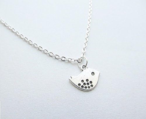 Sweet Silver Bird Necklace 16' Chain, Silver Sparrow, Love bird