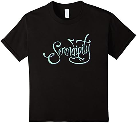 Kids Serendipity Fortunate Pleasant Surprise Text Word T-Shirt 4 Black