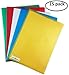 PARTH IMPEX Clear Document Folder Copy Safe Project Pockets (Pack of 15) Plastic Paper Jacket Sleeves in Assorted Colors Scratch Resistant Paper Holders Organizer (W 8.7