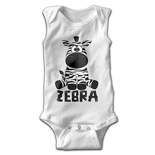 Baby Boys' Sleeveless ZEBRA One-Piece Tank Romper White
